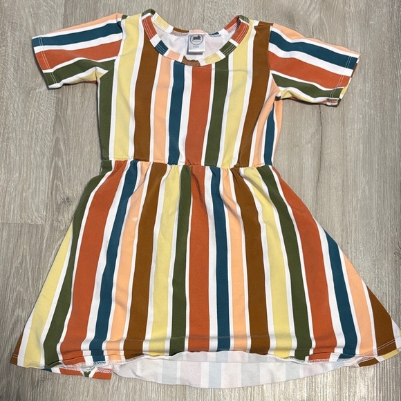 Little & Lively bamboo Vibrant Striped Kids Dress - Picture 1 of 3